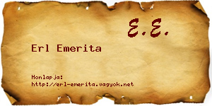 Erl Emerita névjegykártya
